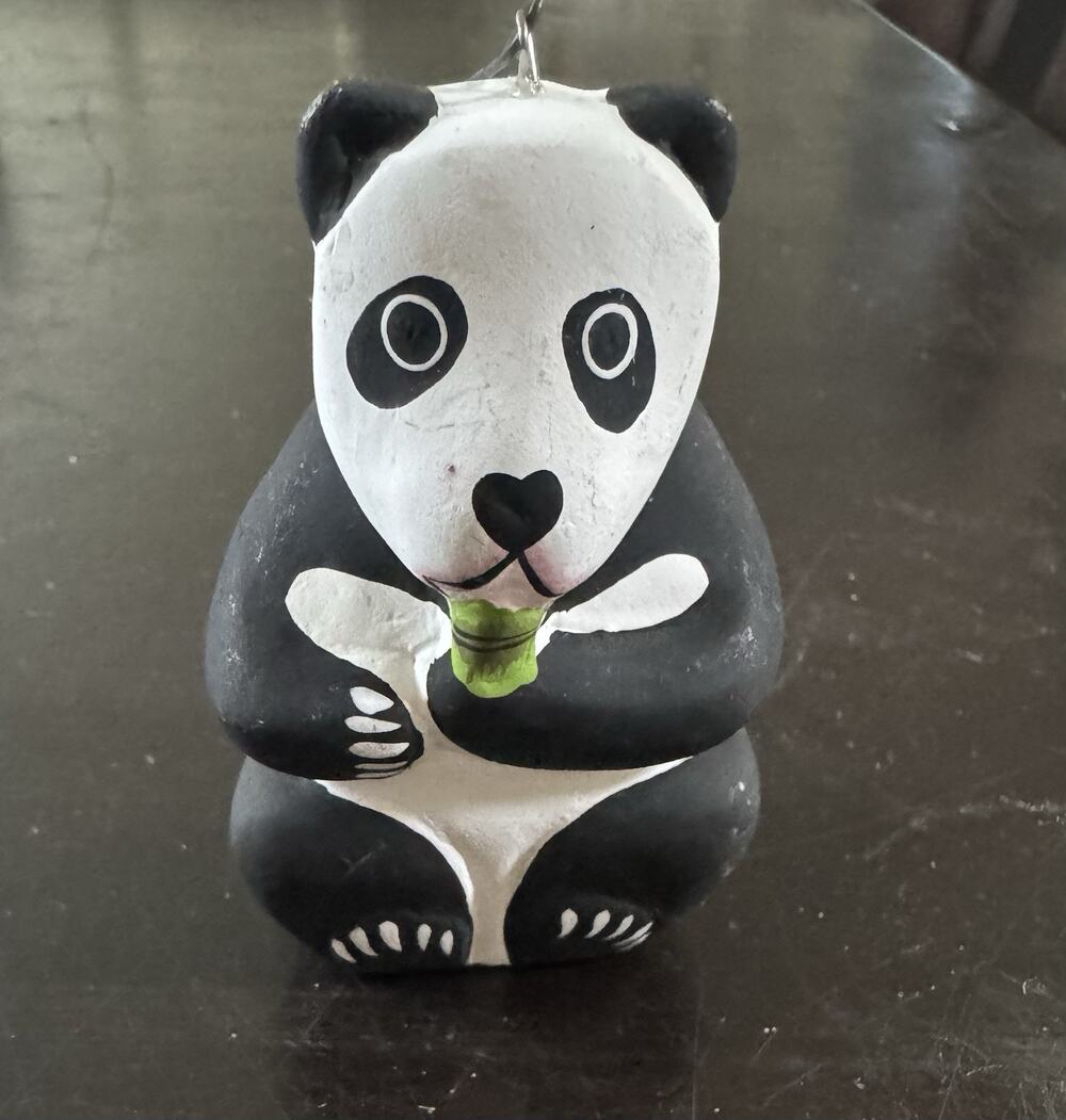 Panda Bear Eating Bamboo Christmas Ornament Holiday #CO
